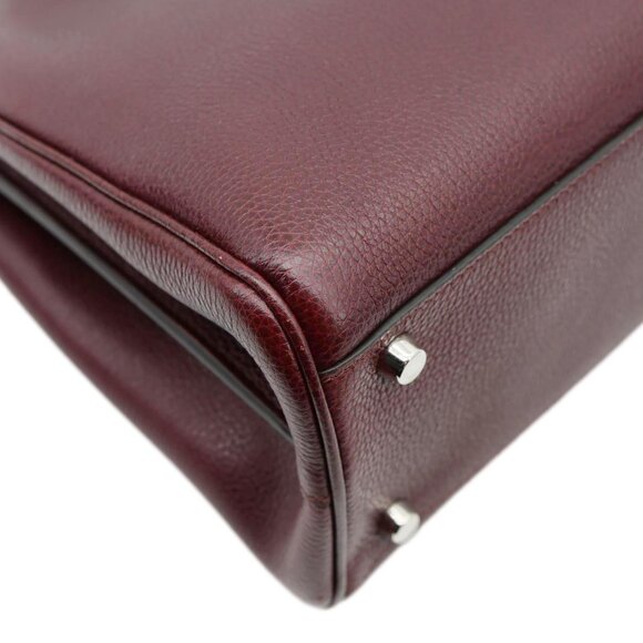 Gucci Zumi Medium Leather Top Handle Shoulder Bag Burgundy 564714 - Picture 8 of 12